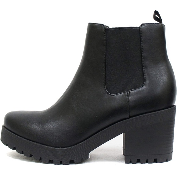 Grunge Slip on Chunky Heel Booties - Picture 3 of 4